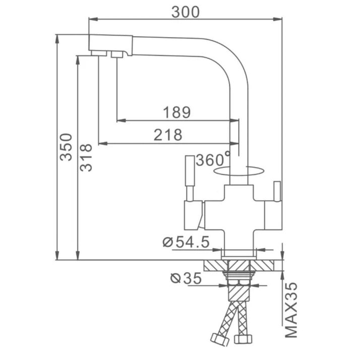 Frap F4352-9 смеситель для кухни графит