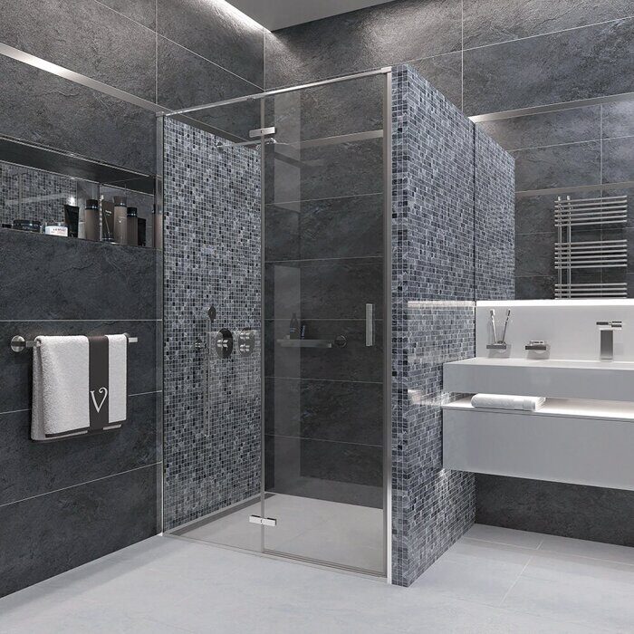 Veconi VN73B-120-01-C4 душевая дверь распашная 120х195 см, профиль черный