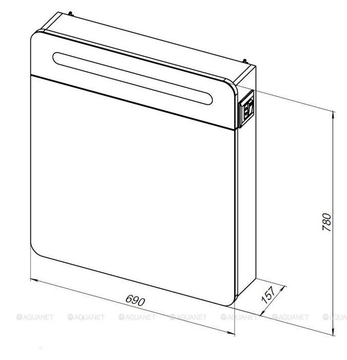 Лукка 70 зеркальный шкаф белый для ванной комнаты Aquanet