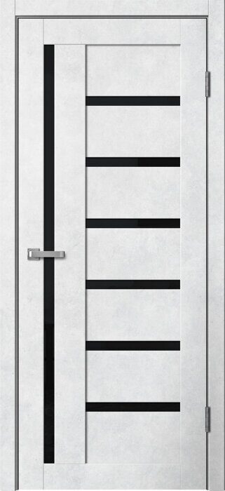 B04 Barn FlyDoors дверь межкомнатная бетон светлый черное стекло