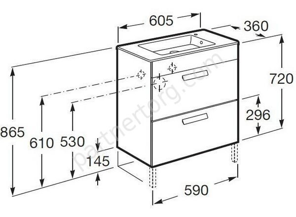 Debba тумба для ванной комнаты венге 60 Roca