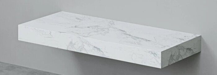 Unit 120 Velvex столешница под раковину белый мрамор для ванной комнаты