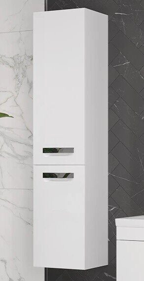 Estea 160 Velvex шкаф - пенал подвесной белый для ванной комнаты