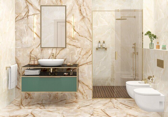 Onyx Royal Latte LCM керамогранит бежевый глянцевый 120х60см