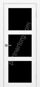 Турин 530.222 межкомнатная дверь белый снежный со стеклом  лакобель черное