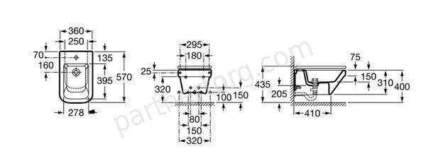 Dama-N Roca биде подвесное 57 см