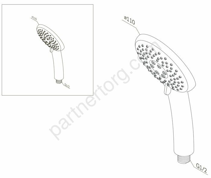 Like Лейка для душа хром AM.PM F0280000