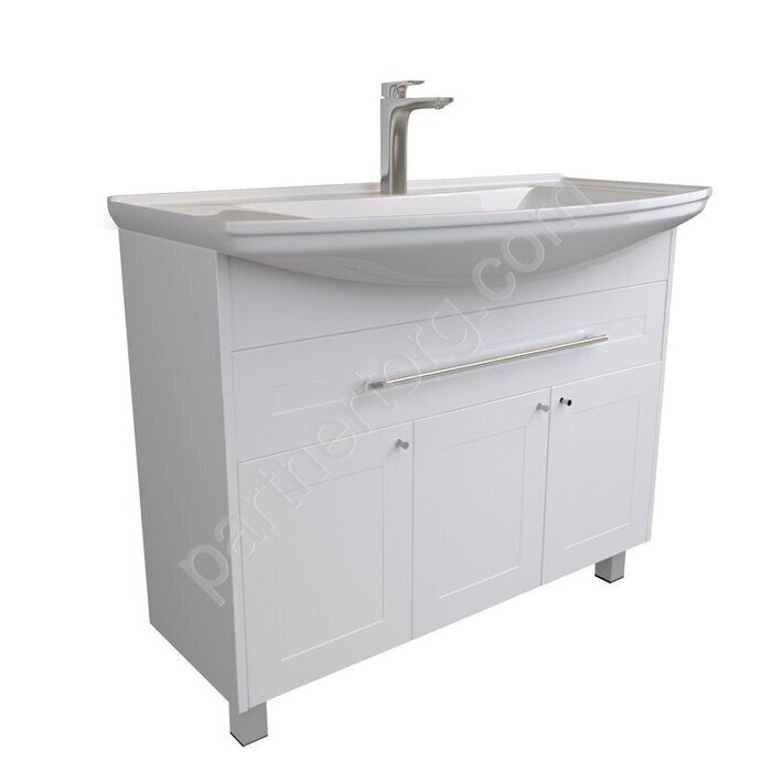 Lina Classic New 105Н тумба 1в.я., 3д напольная белая глянцевая