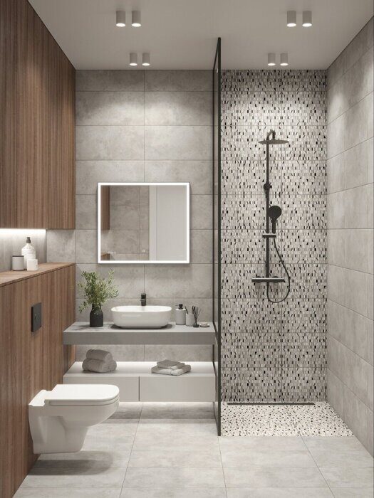 Concretehouse A16541 керамогранит серый матовый рельеф 30х60см Cersanit