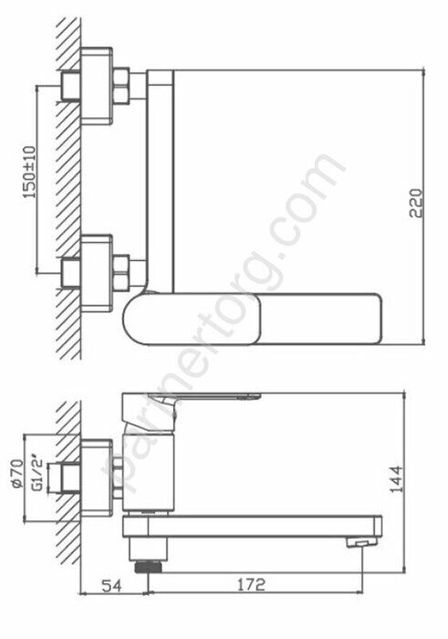 HB60617 Haiba смеситель для ванны хром