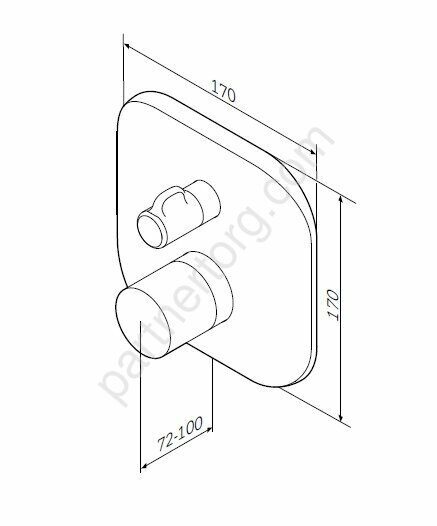 F3075600 Sensation, cмеситель д/душа встраиваемый с термостатом, хром, шт.