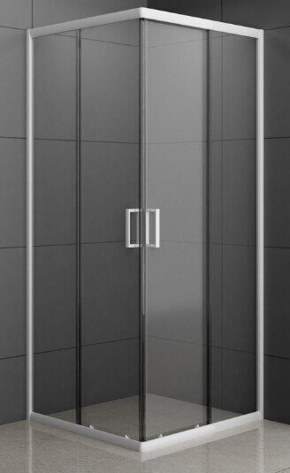 ODA W8037 Р душевое ограждение 80х80 см раздвижная дверь, прозрачное стекло, белый профиль