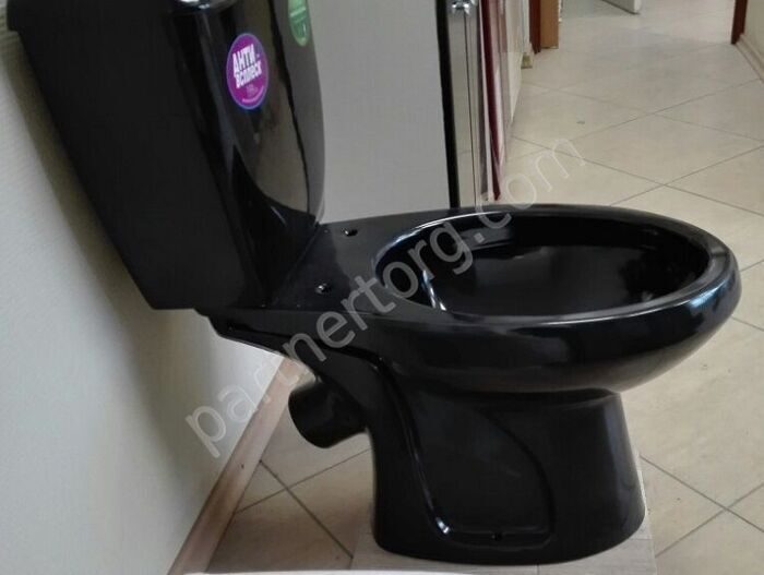 Элисса черный унитаз компакт напольный с сидением Оскольская керамика