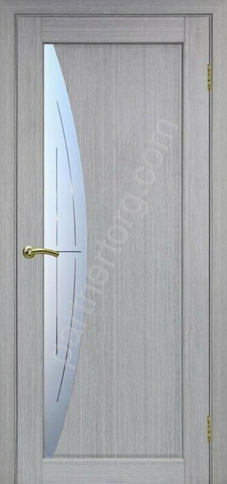 Сицилия 722.21 линии межкомнатная дверь дуб серый FL со стеклом мателюкс