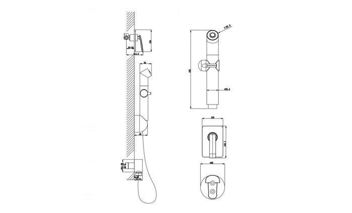 Bellario LM6819C, смеситель с гигиеническим душем, встраиваемый, хром Lemark