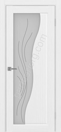 Сицилия 720.21 линии межкомнатная дверь белый лед со стеклом мателюкс