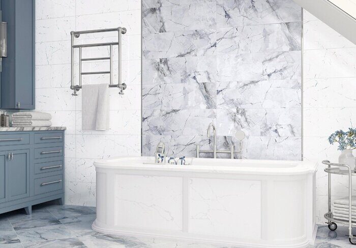 Frost White Delacora настенная плитка белая глянцевая 24,6x74см