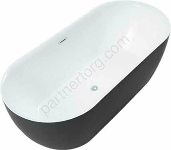 Delight акриловая отдельно стоящая ванна Aquanet 170х78см Black matte