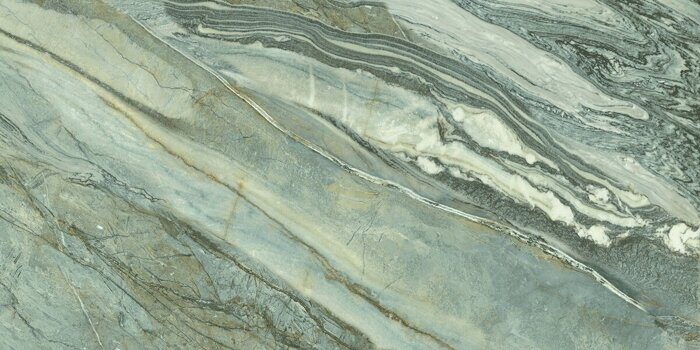 Shanti зеленый керамогранит лаппатированный Soft Sugar + цифровая граниль Global Tile 120х60см