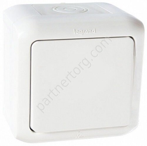 Legrand Quteo переключатель 1-клавишный 10АX 250В IP44, цвет белый