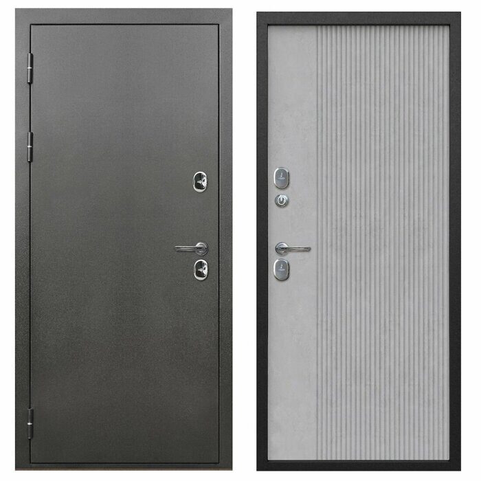 Nova серебро дверь входная Антик серебро, Бетон снежный