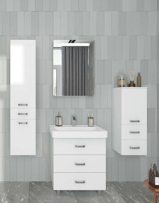 Америна 70 М см тумба напольная белая для ванной комнаты с раковиной Тигода 70 Aquaton