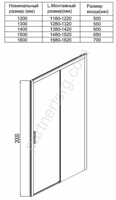 Aquanet Pleasure AE60-N-150H200U-BT, 00273599, душевая дверь 150х200 см, прозрачное стекло, черный профиль