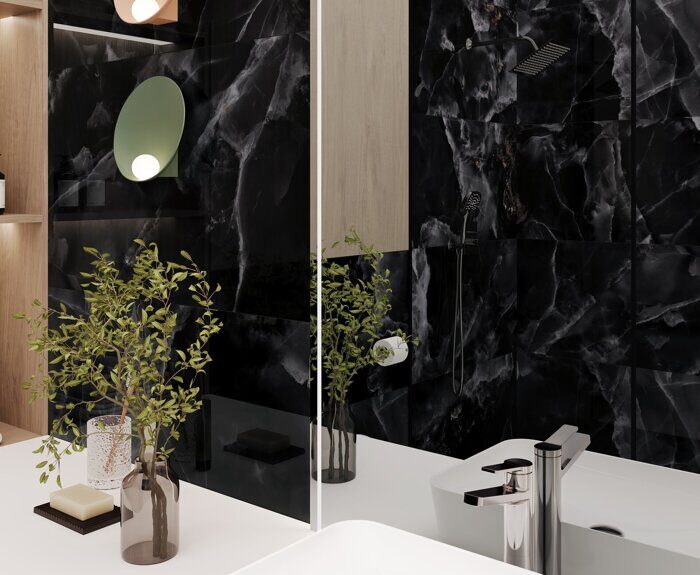 Andora black полированный керамогранит 120х60 Laparet