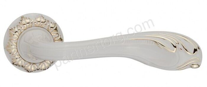 Ручка дверная Фабриано, белый/золото блестящее DH 64-10 W/GP