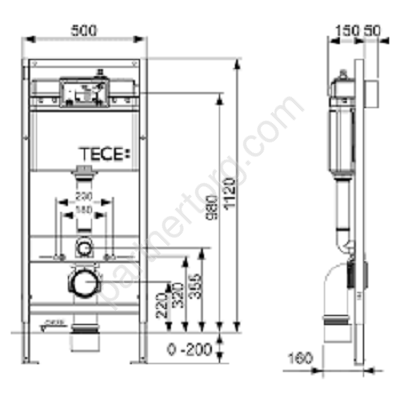 Tece  инсталляция для подвесного унитаза с панелью смыва now черная матовая