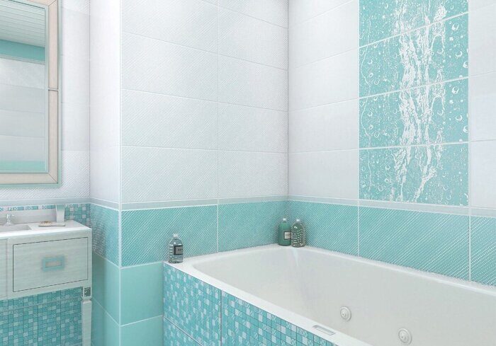 Rainfall S/3 AltaCera панно керамическое голубое глянцевое 74,7х50см