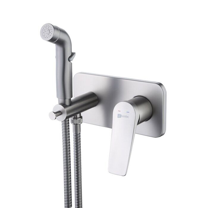 Bronx LM3720GM, смеситель с гигиеническим душем, встраиваемый, графит Lemark