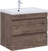 Нота new 75 тумба дуб веллингтон табак для ванной комнаты с раковиной-столешницей Нота 75 Aquanet