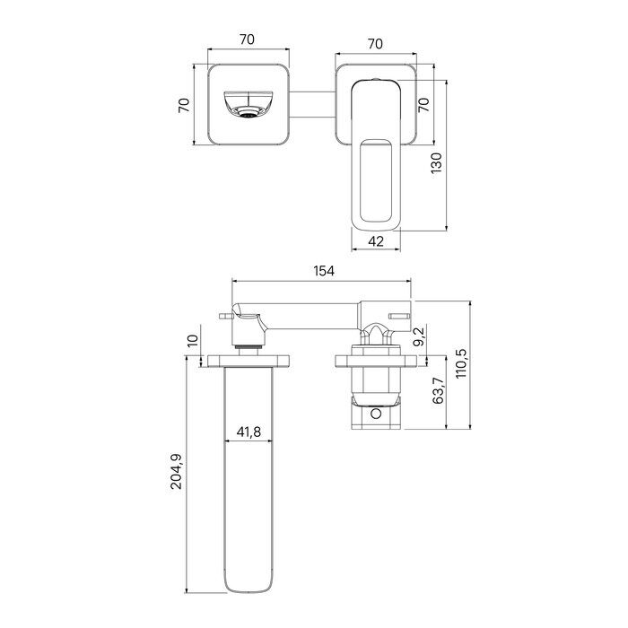 Slide Iddis хром смеситель скрытого монтажа для умыльника SLISB00i65