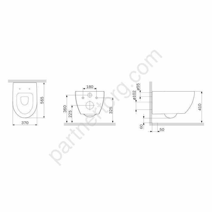 Унитаз подвесной безободковый AM.PM Awe C111700WH с сидением. Распродажа