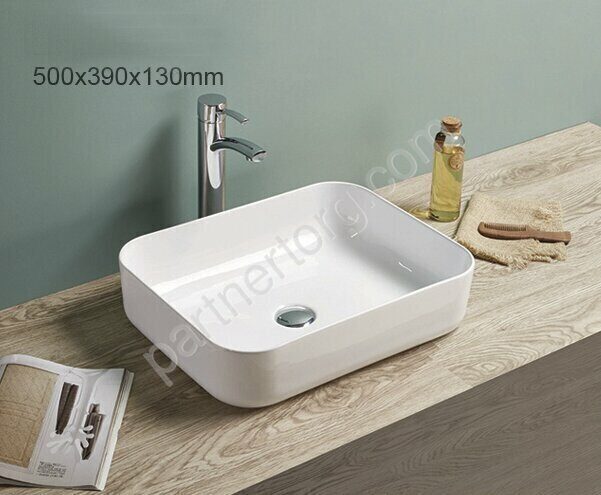 Azario белая раковина настольная 50х39х13см AZ-78109