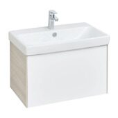 Асти 70 см тумба подвесная белая/ясень шимо для ванной комнаты с раковиной Адриана 70 Aquaton