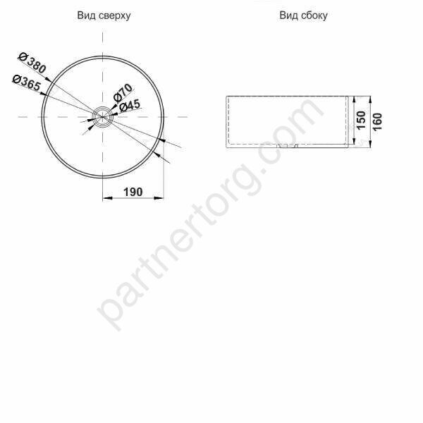 ProfLine Ring380 мойка кухонная накладная из нержавеющей стали круглая 38х38 см
