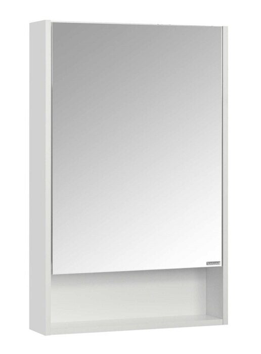 Сканди 55 зеркальный шкаф подвесной белый для ванной комнаты Aquaton