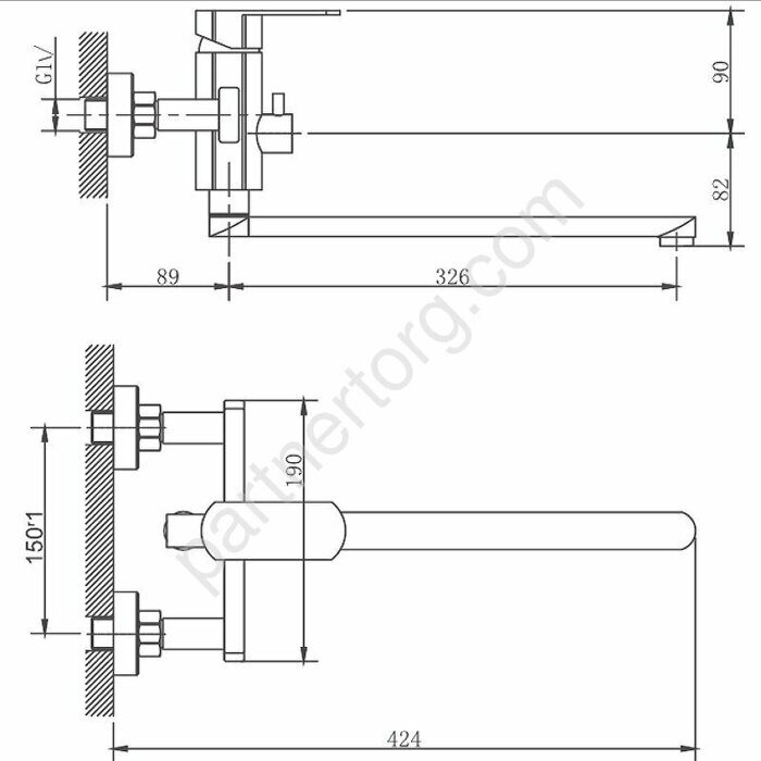 HB22806 Haiba смеситель для ванны нержавеющая сталь
