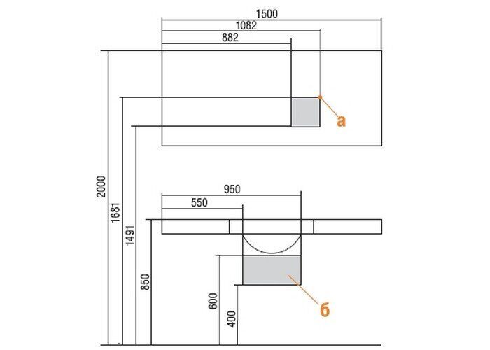 Отель 150 см зеркало для ванной комнаты с LED-подсветкой Aquaton