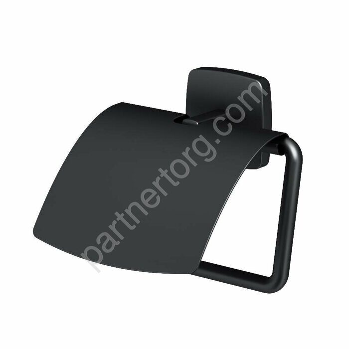 0 A90341422 Держатель для туалетной бумаги с крышкой, черный Gem Распродажа