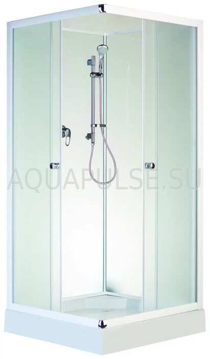 8504B fabric душевая кабина Aquapulse 90х90х195см, матовое стекло, низкий поддон