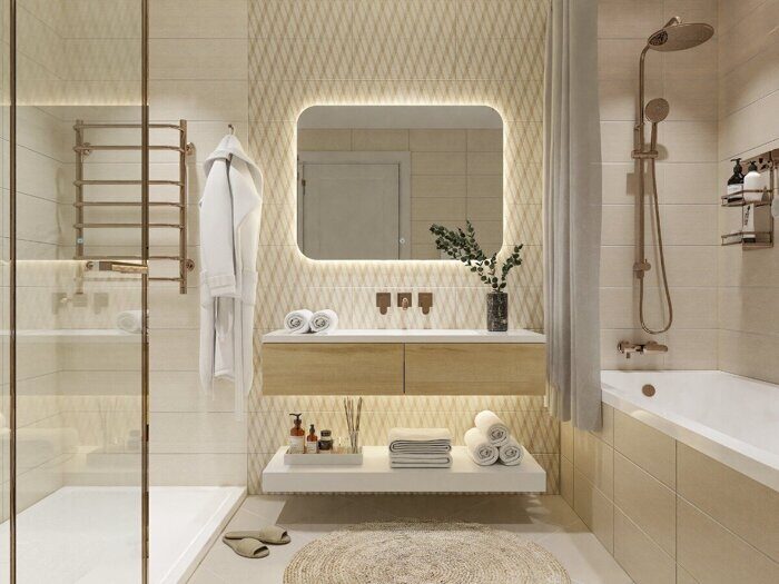 Veneziano Beige настенная плитка бежевая полуматовая 20х50см Azori