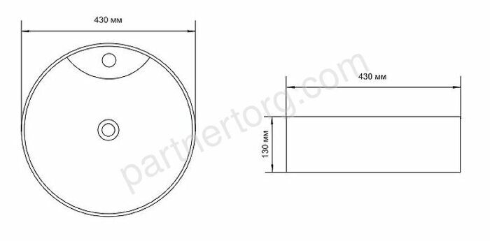 Moon-2 раковина накладная черная 430х430х130 с отверстием под смеситель