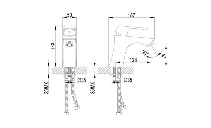 Unit LM4506C смеситель для раковины монолиный,  хром Lemark