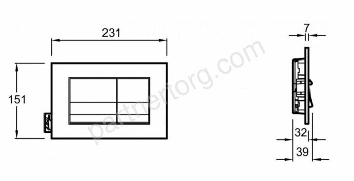 Клавиша смыва Jacob Delafon  хром E20858-CP
