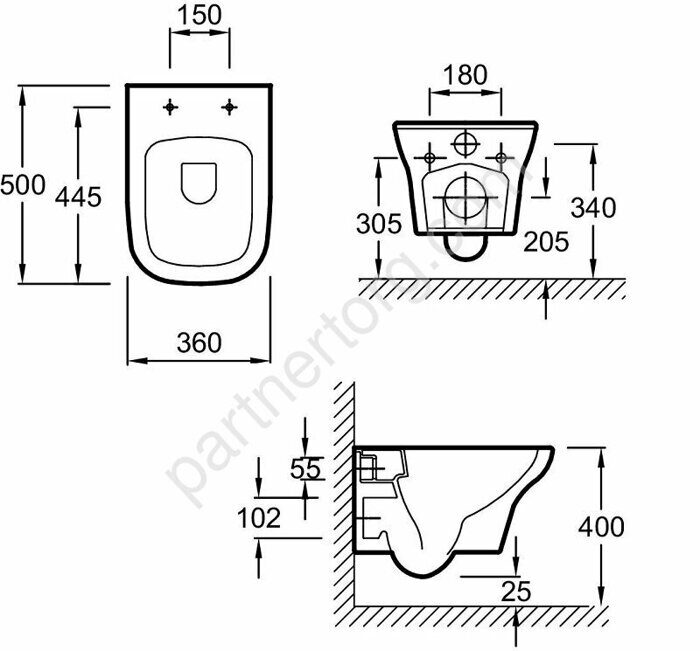 Vox Jacob Delafon унитаз подвесной безободковый EDM102-00