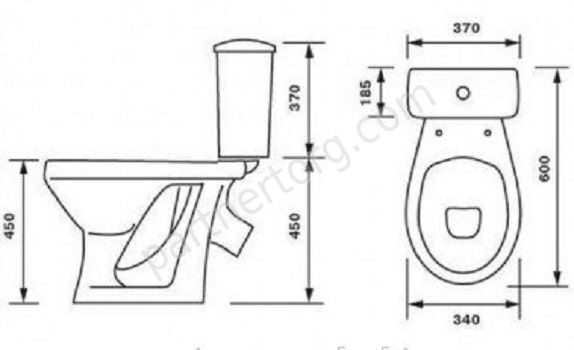 Персона  напольный унитаз с поручнем для людей с ограниченными возможностями Оскольская керамика