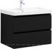 Вега 2.0 70 тумба черная для ванной комнаты 2 ящика Aquanet